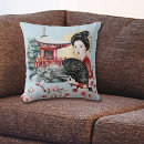 Recherche de fille japonaise coussins Floral