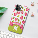 Recherche de motif de fraise iphone coques Monogrammé