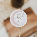 Recherche de lune rose autocollants Baby shower en faveur