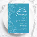 Recherche de aqua quinceanera invitations Floral