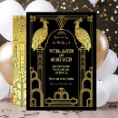 Recherche de gatsby mariage invitations Feuille d'or
