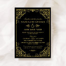 Recherche de noir et or mariage invitations Typographie