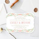 Recherche de corail mariage invitations Floral