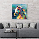 Recherche de cheval abstrait art Coloré