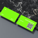 Recherche de vert fluorescent cartes visite Code qr