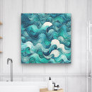Recherche de vagues impressions sur toile Bleu