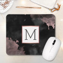 Recherche de monogramme girly tapis souris Rose doré