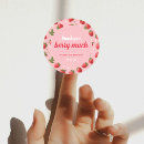 Recherche de fraise rose autocollants Girly