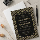Recherche de gatsby mariage invitations Noir et or
