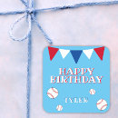 Recherche de baseball carrés autocollants Anniversaire