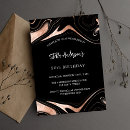 Recherche de luxe noir et or invitations Marbre
