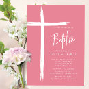 Recherche de moderne fille baptême invitations Rose