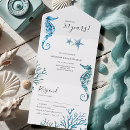 Recherche de hippocampes invitations Bleu