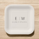 Recherche de beige assiettes en papier Monogramme