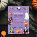 Recherche de monstre halloween invitations Violet