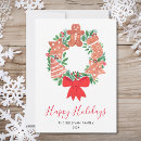 Recherche de watercolor wreath christmas vœux cartes Toute personne