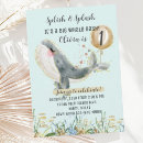Recherche de whale anniversaire invitations Bleu