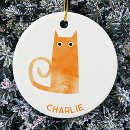 Recherche de chat mignon ornements Aquarelle