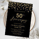 Recherche de coeurs confettis invitations Noir et or