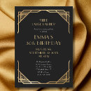 Recherche de gatsby anniversaire invitations Noir