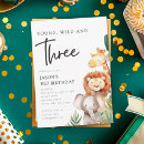 Recherche de animaux safari invitations Jeune sauvage et trois