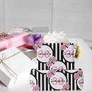 Recherche de rayures noires papier cadeau Rose