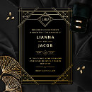 Recherche de motif géométrique invitations Noir et or