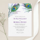 Recherche de plume de paon mariage invitations Moderne