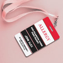 Recherche de allergie badges pvc Avertissement