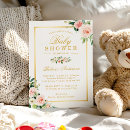Recherche de gold baby shower fille invitations Rose pâle