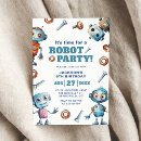 Recherche de robot mignon invitations Aquarelle
