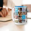 Recherche de monogrammed tasses Bleu