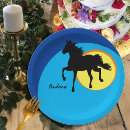 Recherche de chevaux assiettes en papier Course à cheval