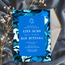 Recherche de blue bar bat mitzvah invitations Étoile de david