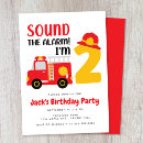 Recherche de fire truck anniversaire invitations Mignon