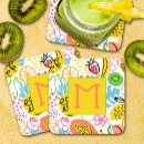 Recherche de peint à la main dessous de verres Tropical