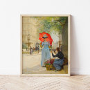 Recherche de femme avec le parapluie posters Vintage