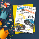 Recherche de écrasement de garçon invitations D'anniversaire de camion monstre