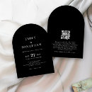 Recherche de noir mariage invitations Élégant