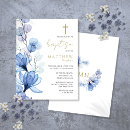 Recherche de floral baptême invitations Croix d'or