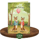 Recherche de renard vintage vœux cartes Mignon