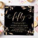 Recherche de gold 50th anniversaire invitations Noir