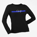 Recherche de pour se protéger et servir tshirts Ligne bleue mince