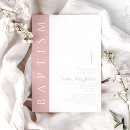 Recherche de blush pink baptême invitations Simple
