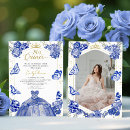 Recherche de bleu royal et or invitations Feuille d'or