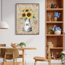 Recherche de tournesols vintages posters Aquarelle