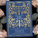 Recherche de royal blue gold baby shower invitations Élégant