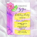 Recherche de pink purple anniversaire invitations Chic