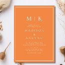 Recherche de orange blanc invitations Minimaliste
