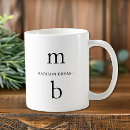 Recherche de noir et blanc moderne tasses Initiales